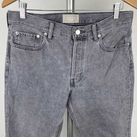 Sz 28- Everlane The Relaxed Straight High Rise Cotton Denim Jean Grey Wash - Picture 3 of 15